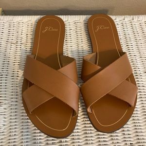 J Crew Crossover Slide Cypress Sandal in Brown- 9
